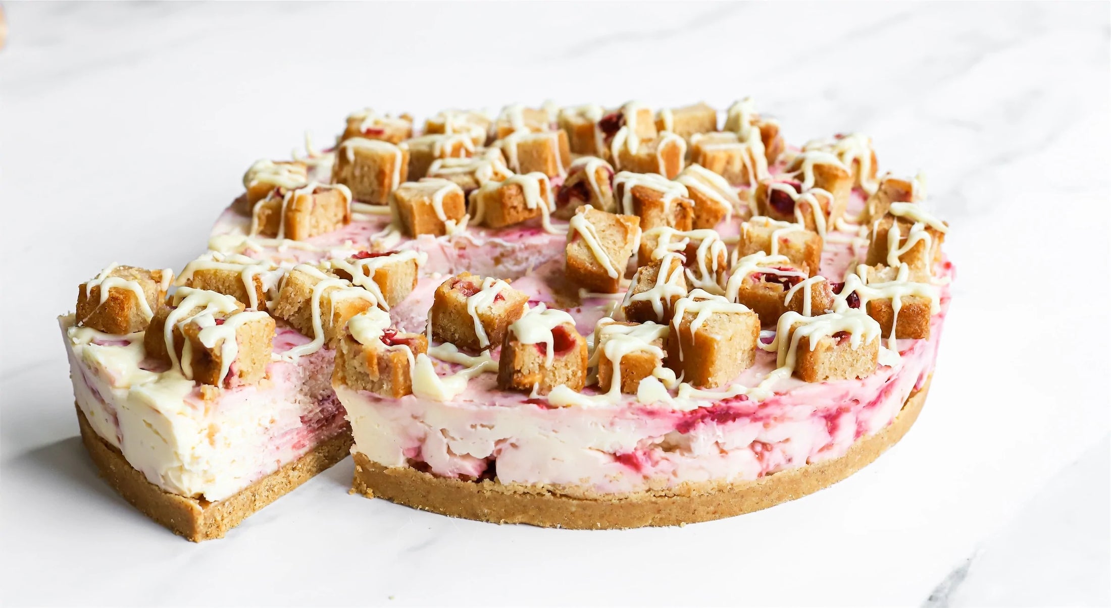 Raspberry Blondie Cheesecake