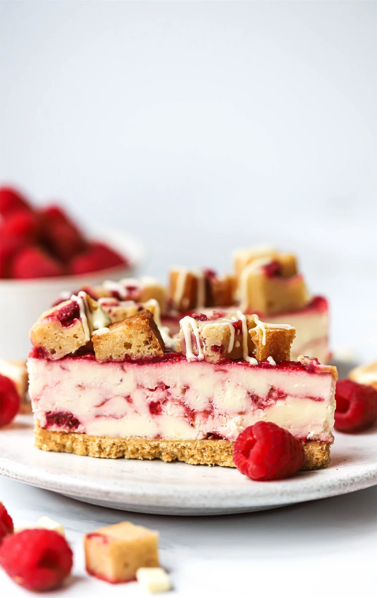 Raspberry Blondie Cheesecake